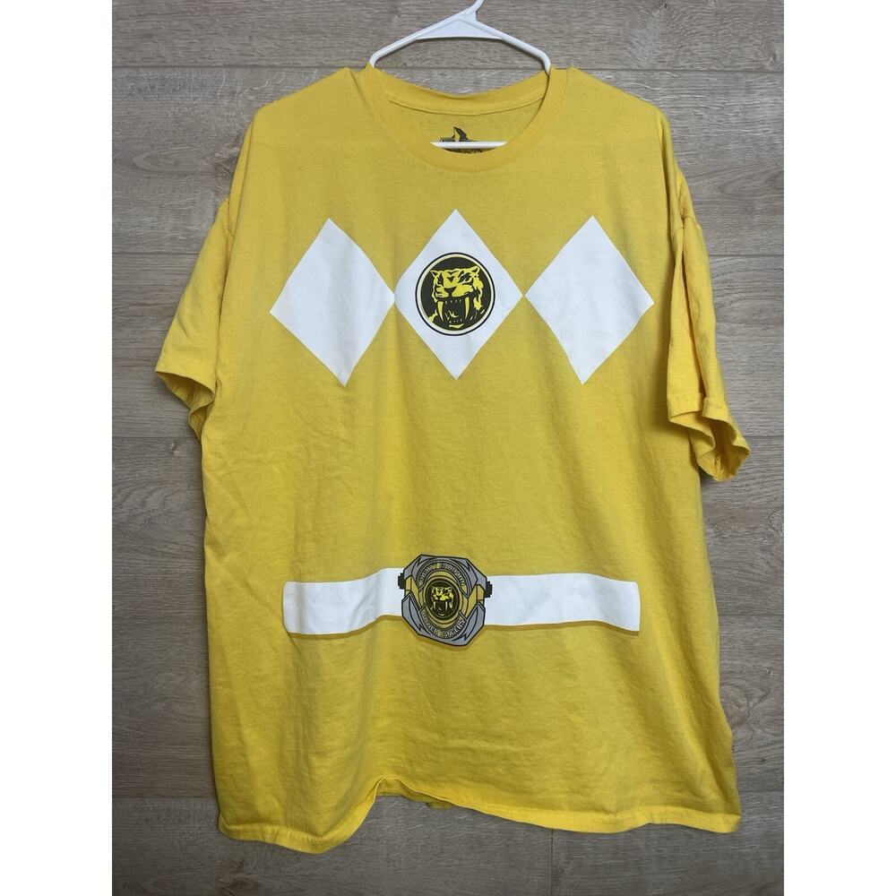 Mighty Morphin Power Rangers Uniform T Shirt XXL 2XL Yellow